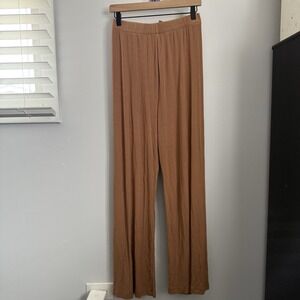 Skims Small Rib Lounge Pants Tan Camel Sleep Neutral Comfy